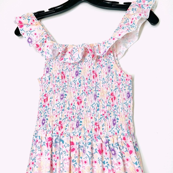 Anna Kaci Floral Pink Ruched Ruffle Off-Shoulder Maxi Dress - Picture 4 of 6